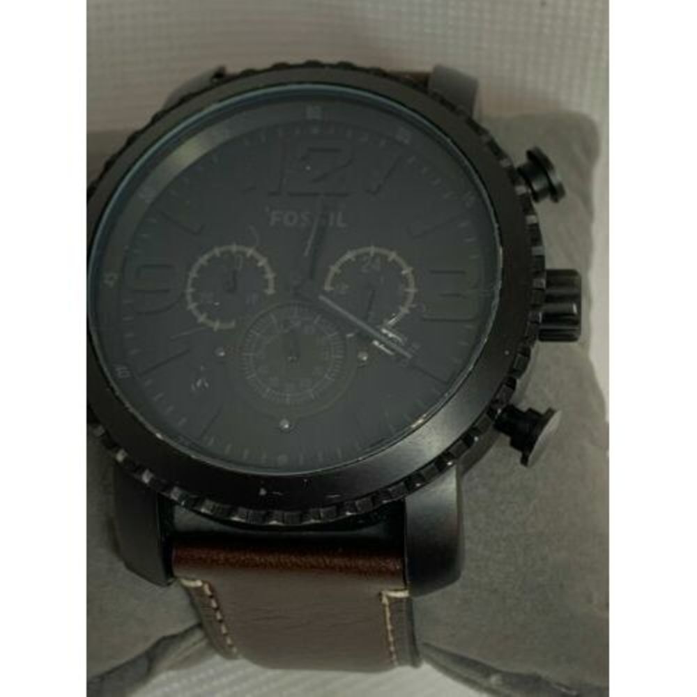 Fossil JR1303 Men's Watch Chronograph Brown Leather Band 49mm Case Analog C994
